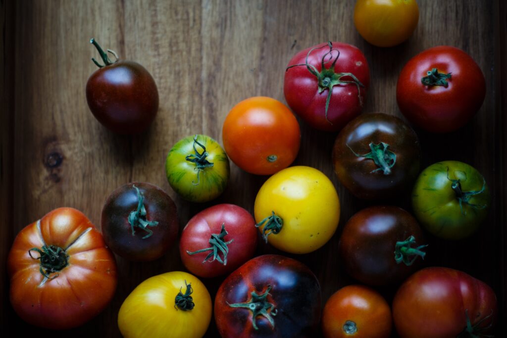 Colorful whole tomatoes