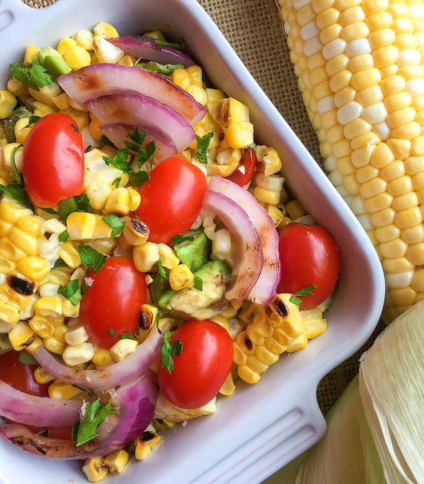 grilled corn and tomato salad